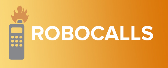 Robocalls Image with flame coming out of phone